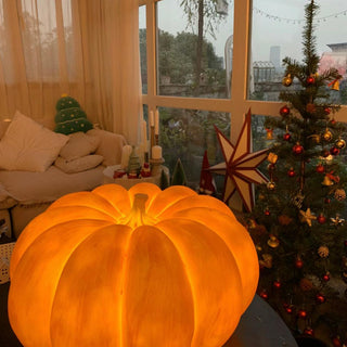 Portable Natural Resin Pumpkin Table Light