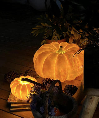 Portable Natural Resin Pumpkin Table Light