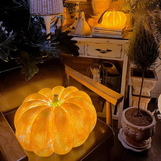 Portable Natural Resin Pumpkin Table Light