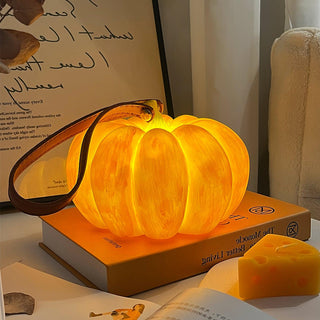 Portable Natural Resin Pumpkin Table Light