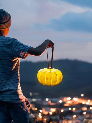 Portable Natural Resin Pumpkin Table Light