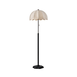 Prague Dark Wood Scalloped Floor Lamp