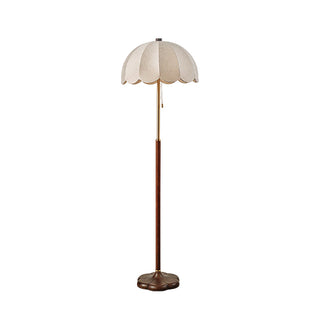 Prague Dark Wood Scalloped Floor Lamp