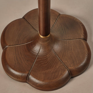 Prague Dark Wood Scalloped Floor Lamp