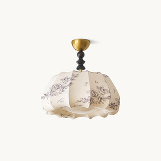 Pumpkin Brass Fabric Ceiling Light