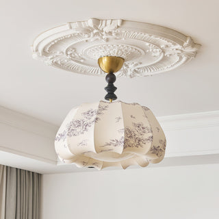 Pumpkin Brass Fabric Ceiling Light