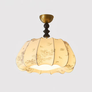 Pumpkin Brass Fabric Ceiling Light