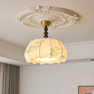 Pumpkin Brass Fabric Ceiling Light