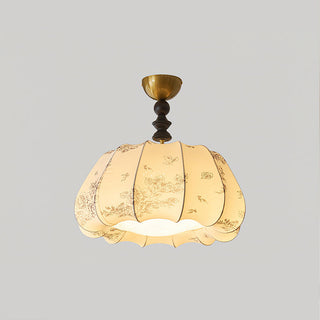 Pumpkin Brass Fabric Ceiling Light