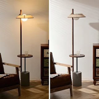 Puro Modern Concrete Wood Floor Lamp