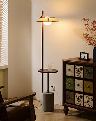 Puro Modern Concrete Wood Floor Lamp