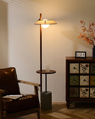 Puro Modern Concrete Wood Floor Lamp