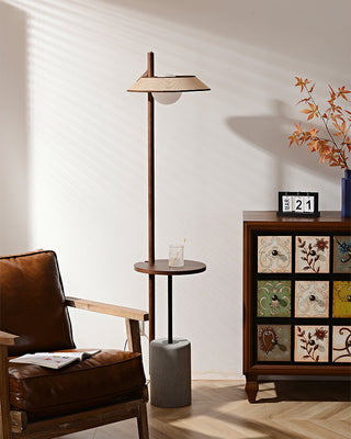 Puro Modern Concrete Wood Floor Lamp