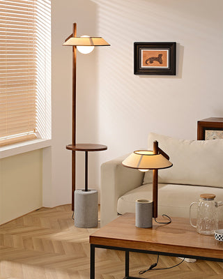 Puro Modern Concrete Wood Floor Lamp