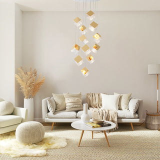 Square Cascading Cube Cluster Pendant Light