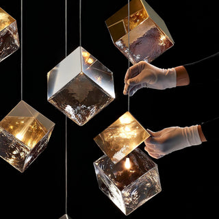 Square Cascading Cube Cluster Pendant Light
