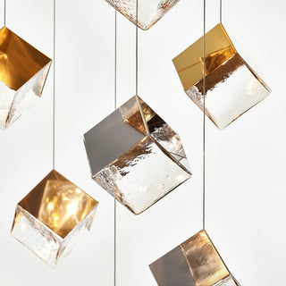 Square Cascading Cube Cluster Pendant Light