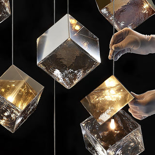 Square Cascading Cube Cluster Pendant Light