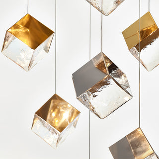Square Cascading Cube Cluster Pendant Light
