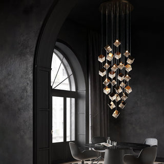 Square Cascading Cube Cluster Pendant Light