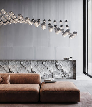 Square Cascading Cube Cluster Pendant Light
