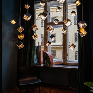 Square Cascading Cube Cluster Pendant Light