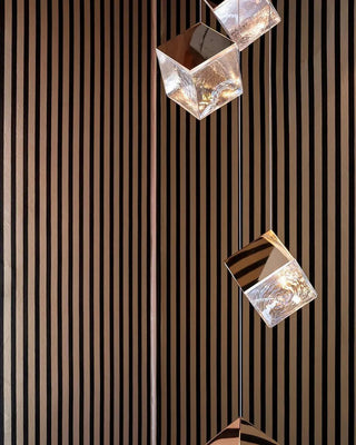 Square Cascading Cube Cluster Pendant Light