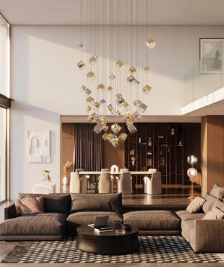 Square Cascading Cube Cluster Pendant Light