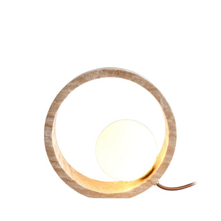 Q Circle Sculptural Travertine Table Light