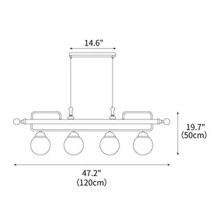 Quad Sphere Modern Wood Chandelier