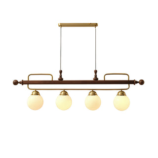 Quad Sphere Modern Wood Chandelier