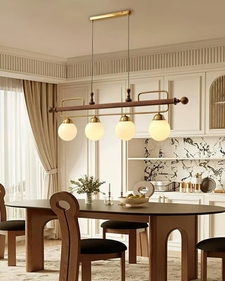 Quad Sphere Modern Wood Chandelier