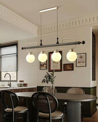 Quad Sphere Modern Wood Chandelier