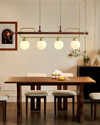 Quad Sphere Modern Wood Chandelier