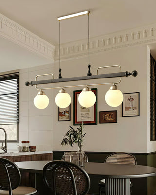 Quad Sphere Modern Wood Chandelier