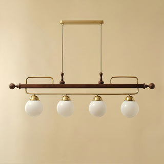 Quad Sphere Modern Wood Chandelier