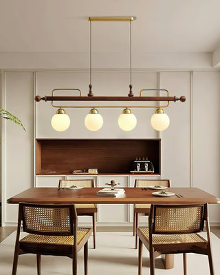 Quad Sphere Modern Wood Chandelier