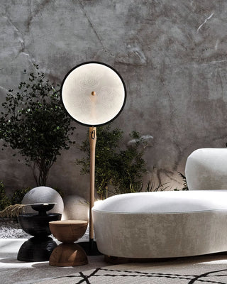 Orbit Modern Wood Floor Lamp