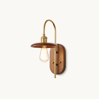 Kael Rustic Wood & Brass Wall Sconce