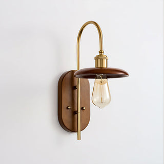 Kael Rustic Wood & Brass Wall Sconce