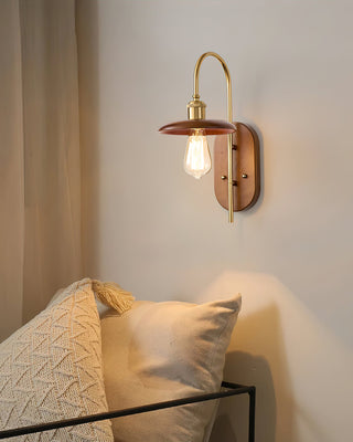 Kael Rustic Wood & Brass Wall Sconce