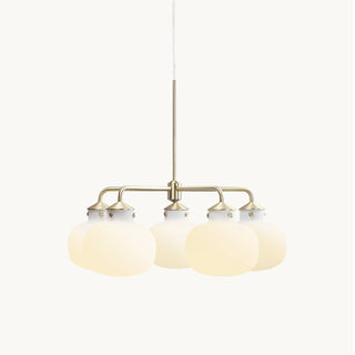 Raito Mid-Century Brass Glass Pendant