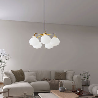 Raito Mid-Century Brass Glass Pendant