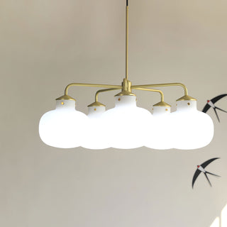 Raito Mid-Century Brass Glass Pendant
