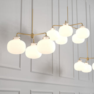 Raito Mid-Century Brass Glass Pendant
