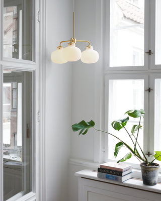 Raito Mid-Century Brass Glass Pendant