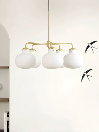 Raito Mid-Century Brass Glass Pendant