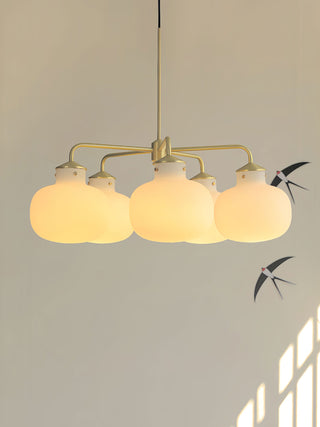 Raito Mid-Century Brass Glass Pendant