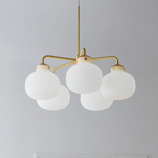 Raito Mid-Century Brass Glass Pendant