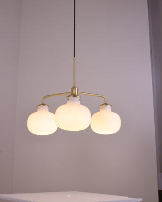 Raito Mid-Century Brass Glass Pendant